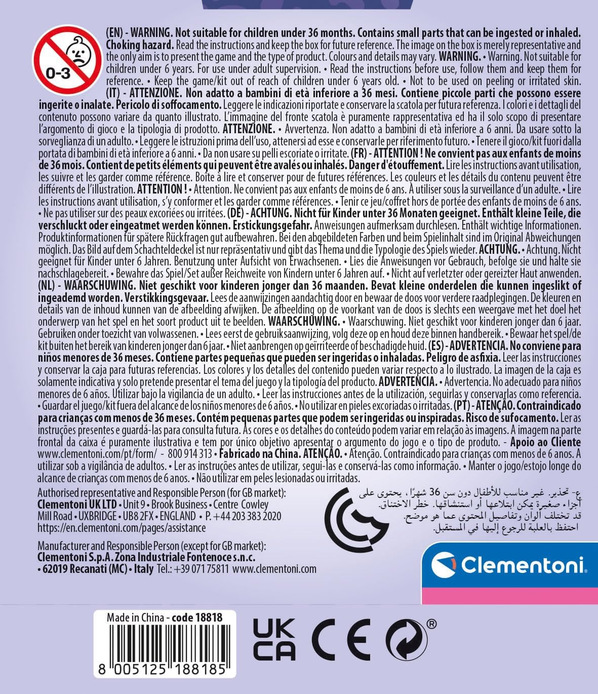 Clementoni- Juguete, Multicolor (18818