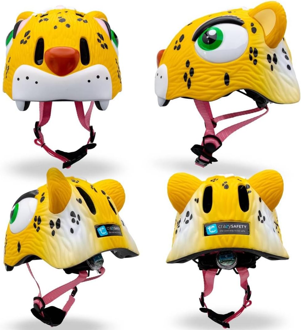 Crazy Safety - Leopard Bicycle Helmet - Yellow (49-55Cm) (100301-03-01)