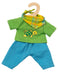 Heless 1721 - Fair Trade Clothing Set for Dolls, Outfit Max, 3-Piece with Trousers, Shirt and Cute Scarf, Size 28-35 cm