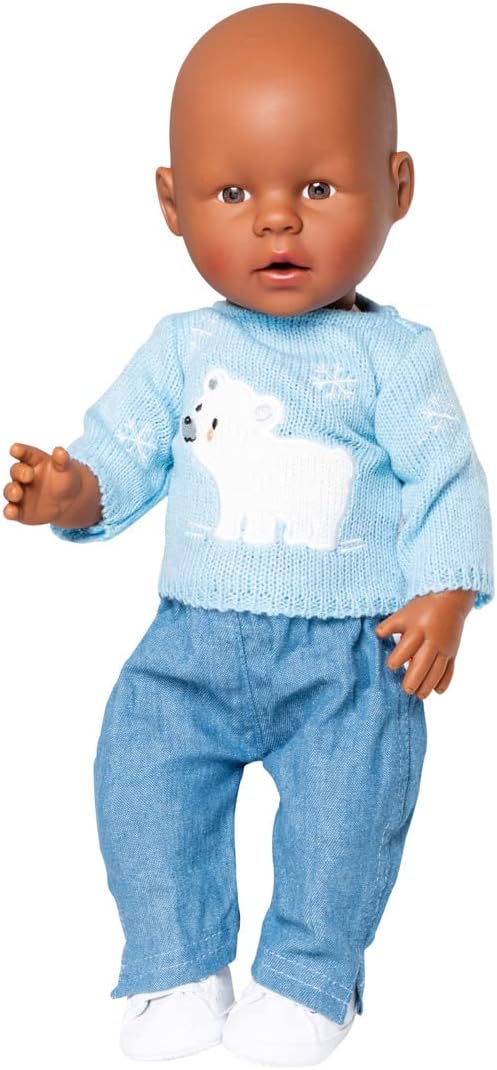 Heless Puppenbekleidungs-Set Eisbär-Outfit mit Sneakers, 3 teilig, Größe 35-45 cm