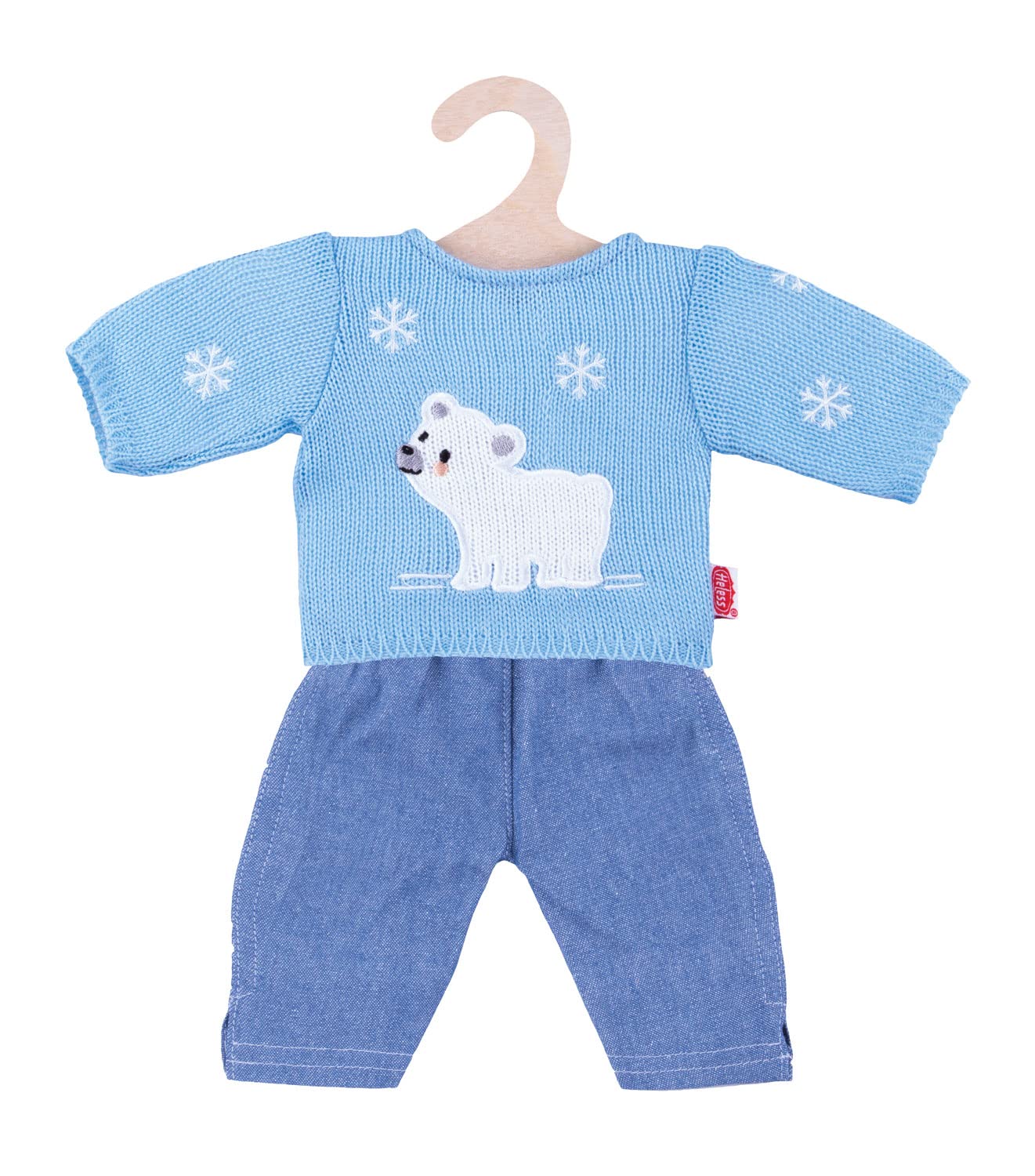 Heless Puppenbekleidungs-Set Eisbär-Outfit mit Sneakers, 3 teilig, Größe 35-45 cm