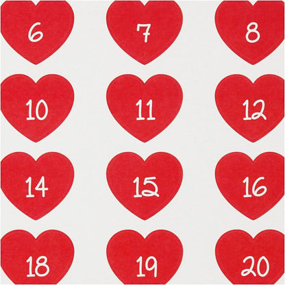 291151 Stickers Advent Calendar Hearts 15 x 16.5 cm 1 Sheet