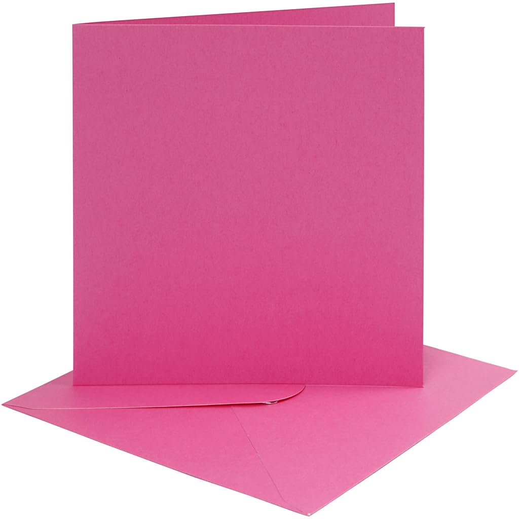 Karten und Umschläge zum Basteln von Karten, 15,2 x 15,2 cm, Pink, 4 Stück