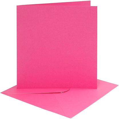 Karten und Umschläge zum Basteln von Karten, 15,2 x 15,2 cm, Pink, 4 Stück