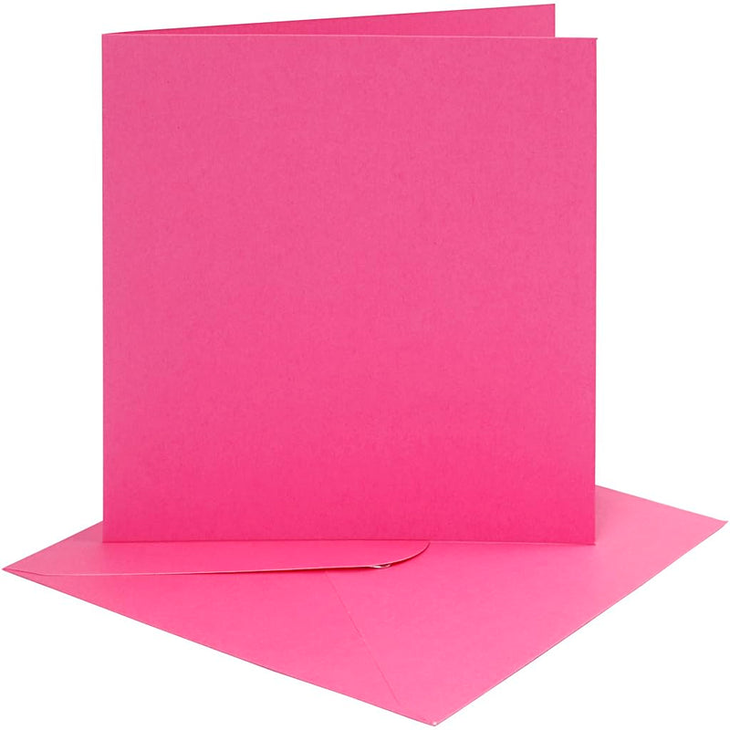 Karten und Umschläge zum Basteln von Karten, 15,2 x 15,2 cm, Pink, 4 Stück