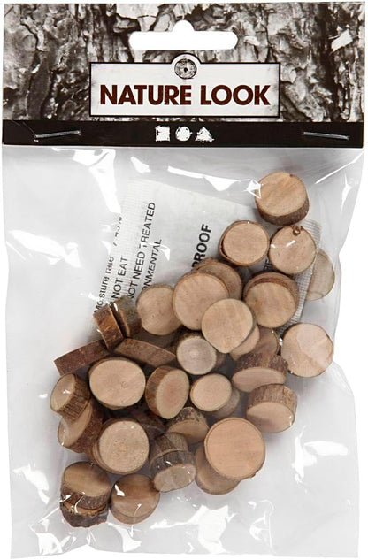 Mini houten schijven 10 tot 15 mm 25g