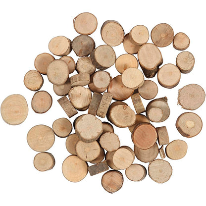 Mini houten schijven 10 tot 15 mm 25g