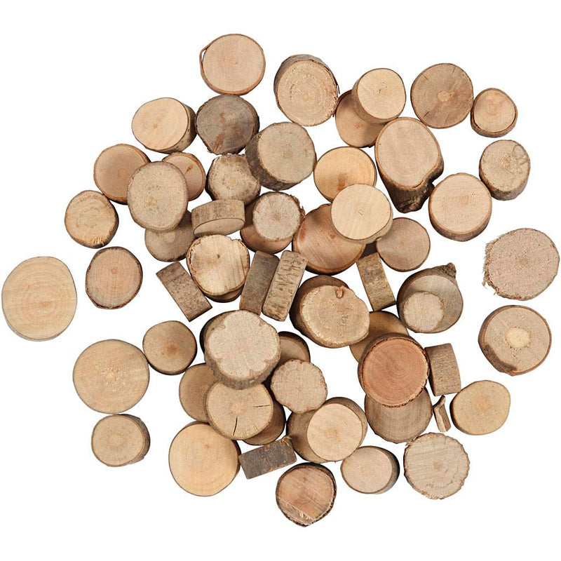 Mini houten schijven 10 tot 15 mm 25g