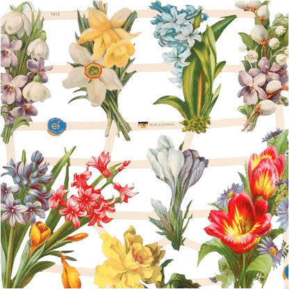 Die Cut Vintage Flower Compositions, 2 Sheets