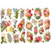 Die Cut Vintage Flower Compositions, 2 Sheets