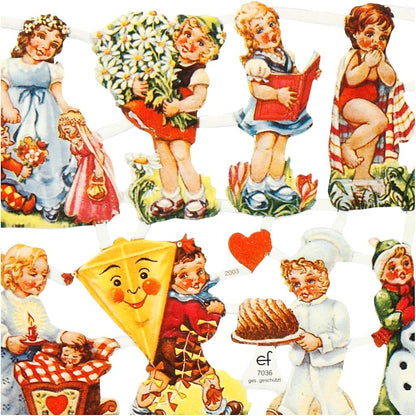Die Cut Vintage – Jungen und Mädchen – 2 Blätter