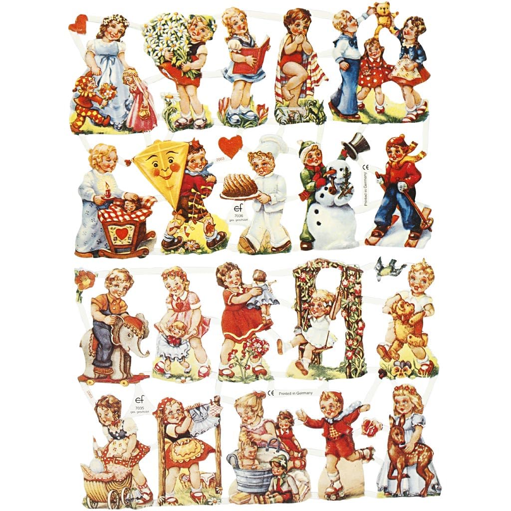 Die Cut Vintage – Jungen und Mädchen – 2 Blätter
