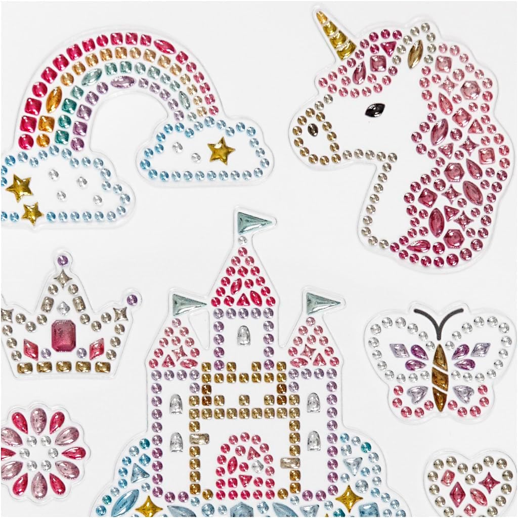Diamond Sticker Unicorn Rainbow Girl Sticker Rhinestones