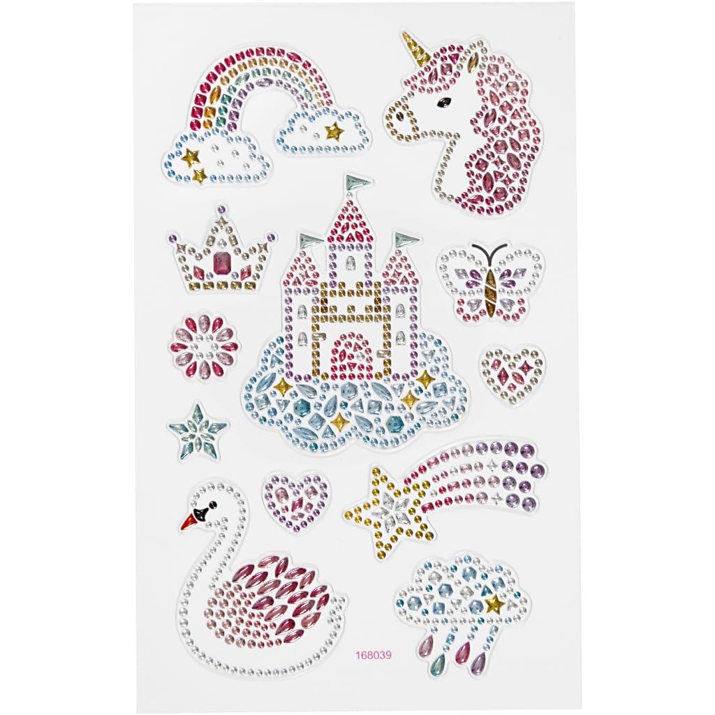 Diamond Sticker Unicorn Rainbow Girl Sticker Rhinestones
