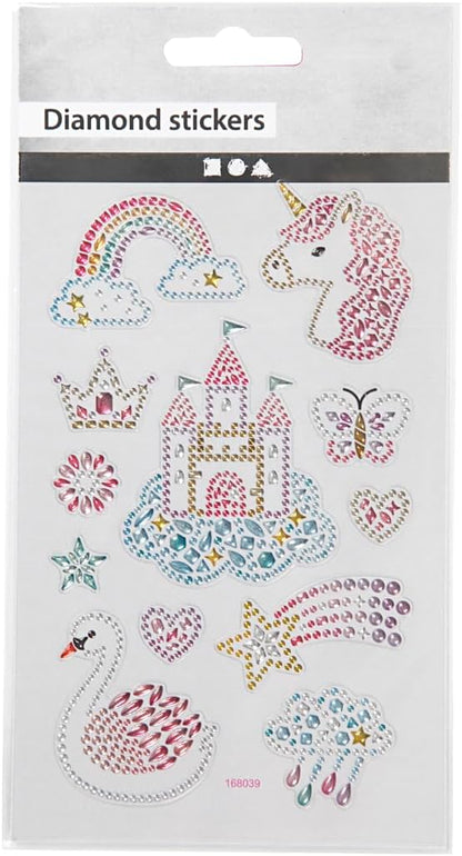 Diamond Sticker Unicorn Rainbow Girl Sticker Rhinestones