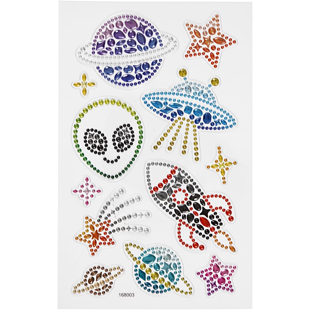 Diamantsticker Alien UFO Weltraum Aufkleber Strassteine