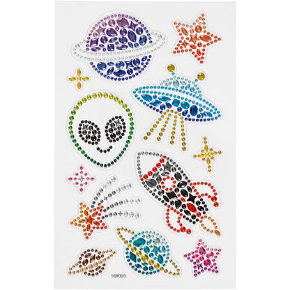 Diamantsticker Alien UFO Weltraum Aufkleber Strassteine