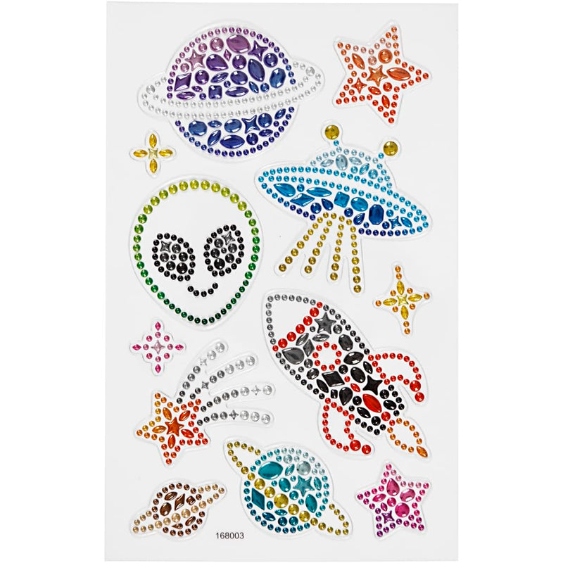 Diamantsticker Alien UFO Weltraum Aufkleber Strassteine