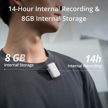 DJI Mic 2 Transmitter (Pearl White), Wireless Microphone with Intelligent Noise Cancelling, 14-Hour Internal Recording, 6-Hour Battery, Magnetic Attachment, Bluetooth Microphone, YouTube, Vlogs Transmitter (Pearlwhite) Single