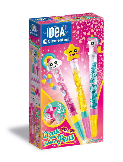 Clementoni- Idea-Create Your Penso: Fantasy-Gioco Creativo per Realizzare Colorate, Laboratorio, Penne Personalizzabili per Bambini 6 Anni, Multicolore, 18827