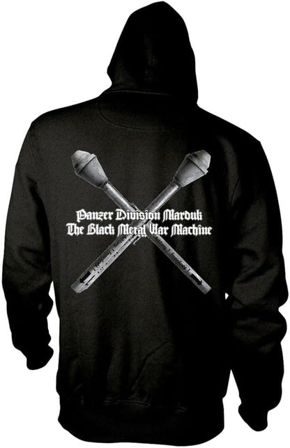 Marduk Men's Panzer Zippered Hooded Sweatshirt Black