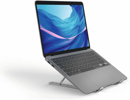 Durable Laptop Stand for Laptops And Tablets | Foldable And Height Adjustable | Includes Travel Bag | Silver