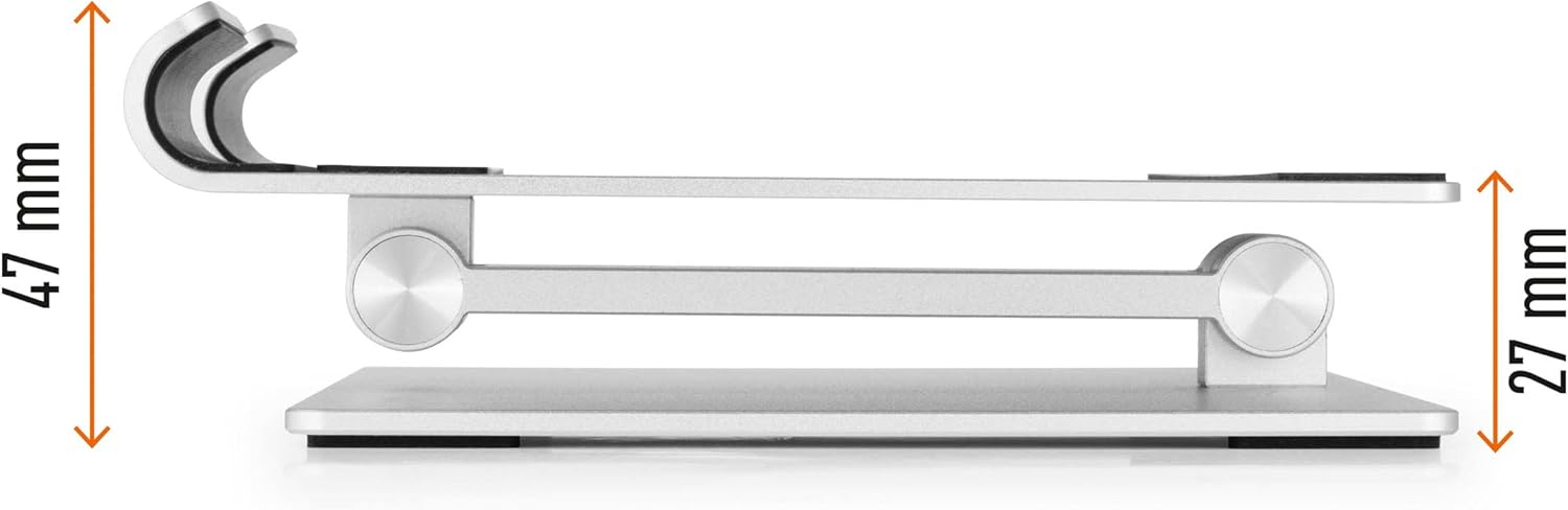 Durable Aluminium Tablet Stand for Tablets and Smartphones | Height and Angle Adjustable for iPad, Samsung, & More | Foldable Kitchen and Desk Holder