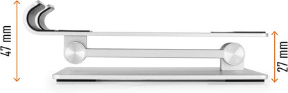 Durable Aluminium Tablet Stand for Tablets and Smartphones | Height and Angle Adjustable for iPad, Samsung, & More | Foldable Kitchen and Desk Holder