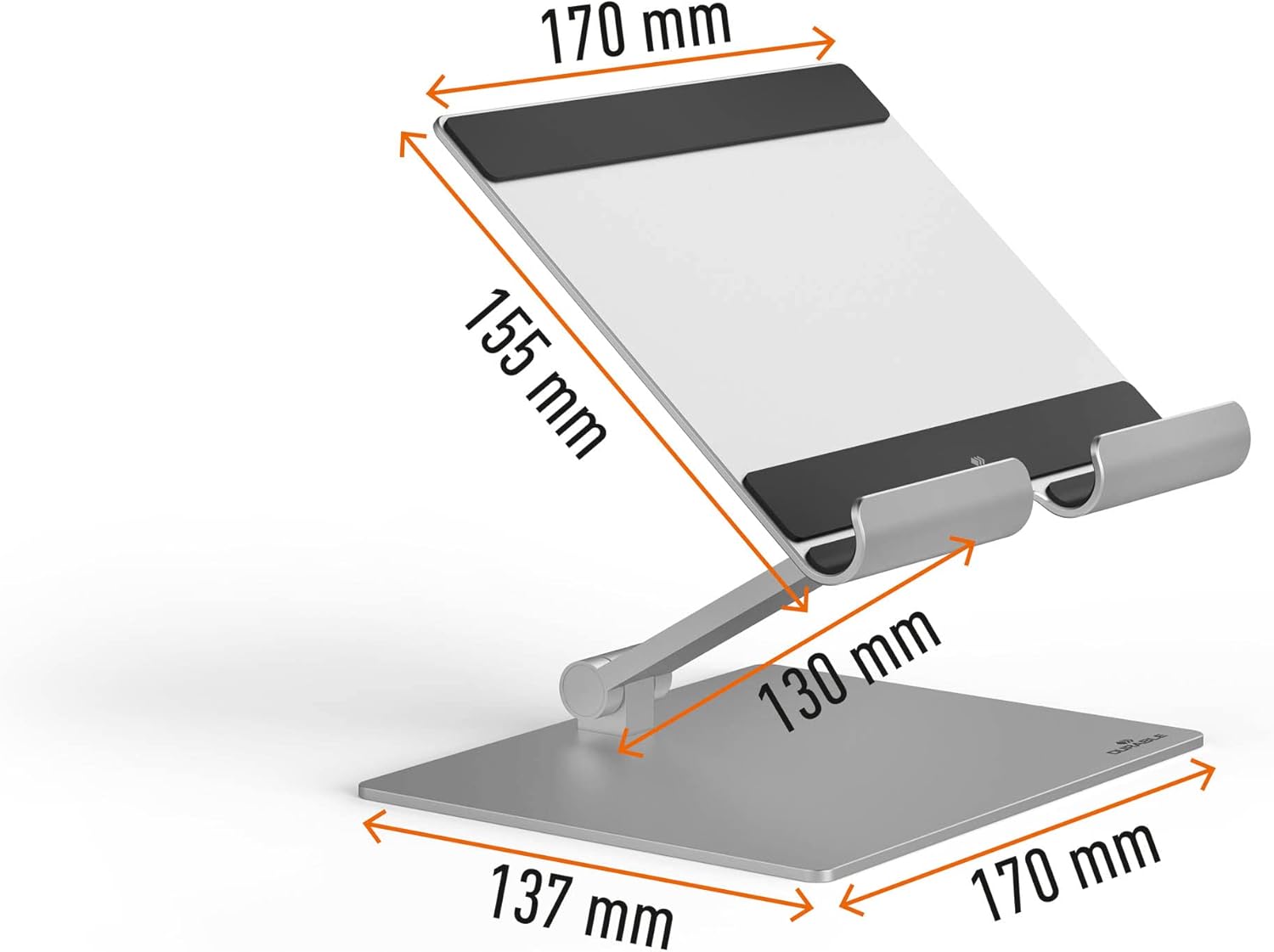 Durable Aluminium Tablet Stand for Tablets and Smartphones | Height and Angle Adjustable for iPad, Samsung, & More | Foldable Kitchen and Desk Holder