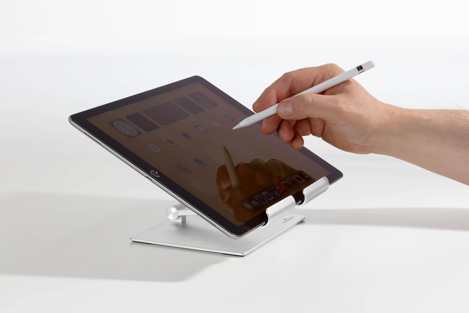 Durable Aluminium Tablet Stand for Tablets and Smartphones | Height and Angle Adjustable for iPad, Samsung, & More | Foldable Kitchen and Desk Holder