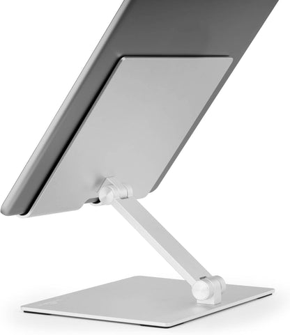 Durable Aluminium Tablet Stand for Tablets and Smartphones | Height and Angle Adjustable for iPad, Samsung, & More | Foldable Kitchen and Desk Holder