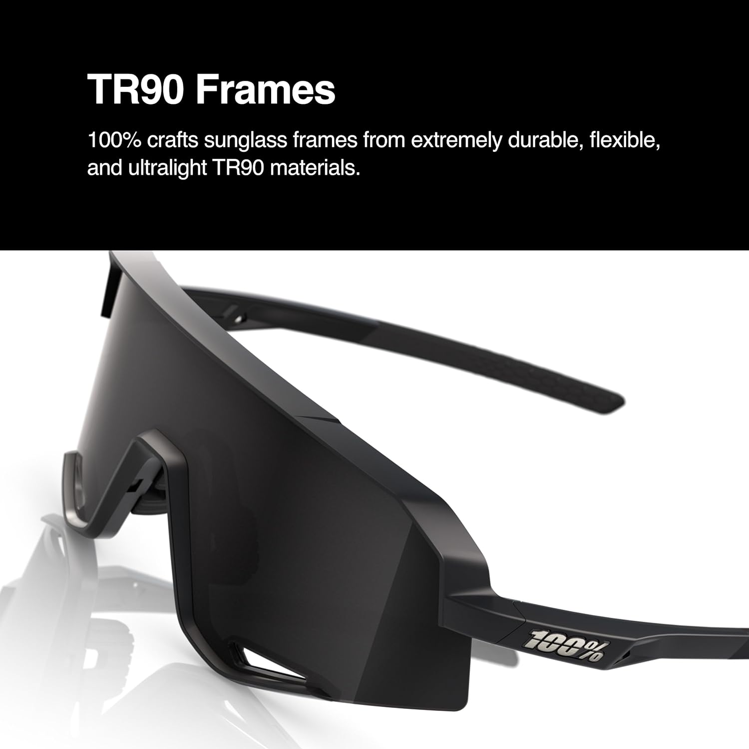 100% Slendale Glasses - Matte Black / Smoke Lens