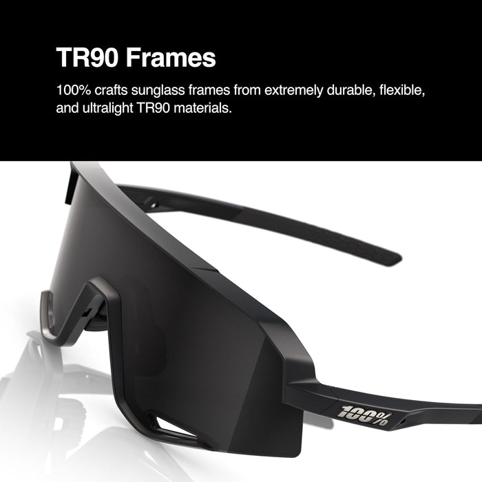 100% Slendale Glasses - Matte Black / Smoke Lens