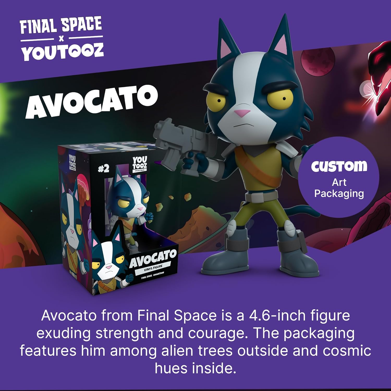 Youtooz Avocato 4.6" Vinyl Figure, Official Licensed Collectible from Final Space, by Youtooz Final Space Collection