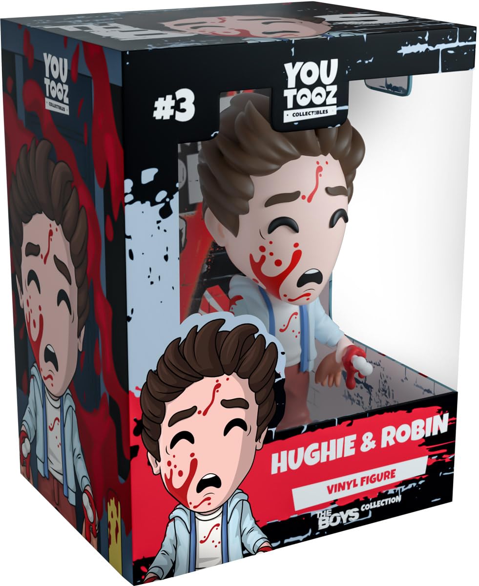 Youtooz Hughie and Robin 4.6" Vinyl Toy Figure, Official Licensed Hughie and Robin Collectible from The Boys TV Series and Comic, by Youtooz The Boys Collection.