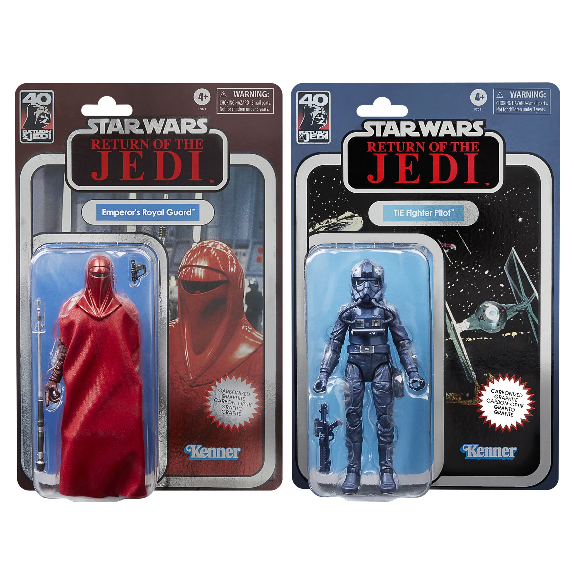 Star Wars the Black Series Carbonized Collection Emperor’s Royal Guard and TIE Fighter Pilot, 6 Inch Action Figures Pack of 2
