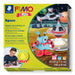 STAEDTLER 8034 17 LZ FIMO Kids Form&Play Playtime & Modelling Polymer Clay Set - "Space Monsters" (Pack of 4 Blocks, Stickers, Modelling Tools & Background Scene