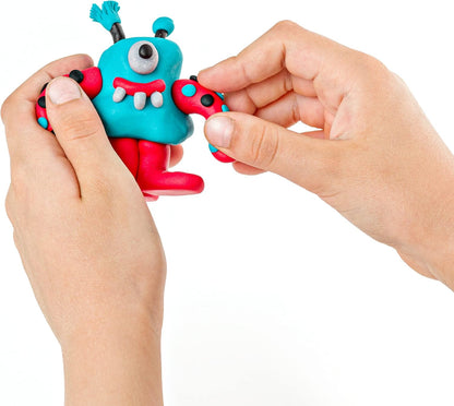 STAEDTLER 8034 17 LZ FIMO Kids Form&Play Playtime & Modelling Polymer Clay Set - "Space Monsters" (Pack of 4 Blocks, Stickers, Modelling Tools & Background Scene