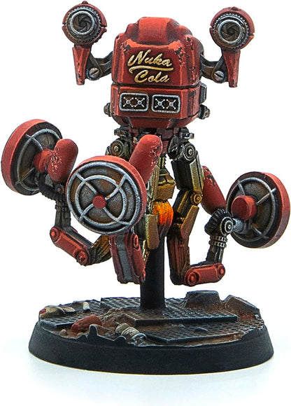Modiphius Entertainment: Fallout: Wasteland Warfare - Robots: Starlight Theatre Staff -3 Figures, 32mm Unpainted Resin RPG Miniatures, Nuka World Wave