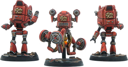 Modiphius Entertainment: Fallout: Wasteland Warfare - Robots: Starlight Theatre Staff -3 Figures, 32mm Unpainted Resin RPG Miniatures, Nuka World Wave
