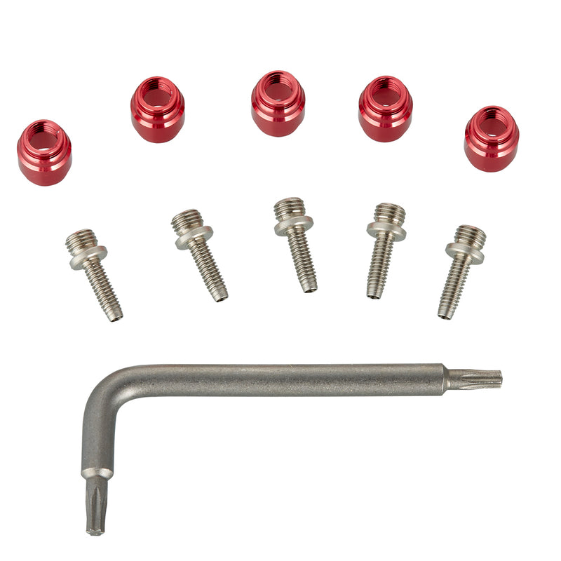 SRAM Spare Disc Brake Spare Lever Hydraulic Disc Brake Hose Fitting Kitincludes 5 Threaded Hosebarbs 5 Red Comp Fittings, 1 T8 Torx) Qty 5