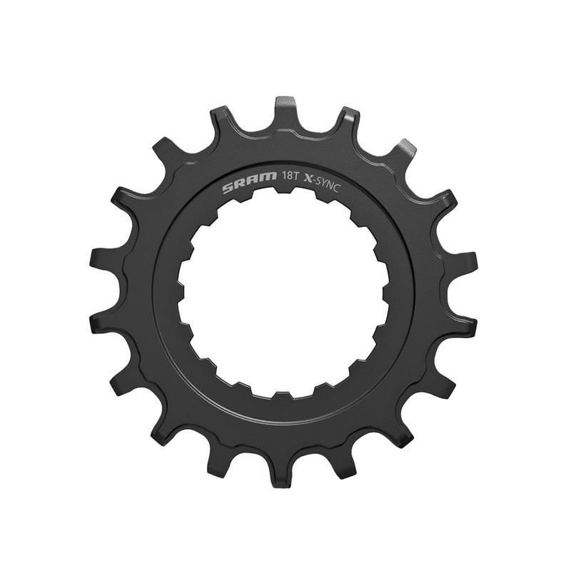 SRAM Chain Ring X-Sync Sprocket For Bosch Motors 18T Straight Steel Black Black 18T