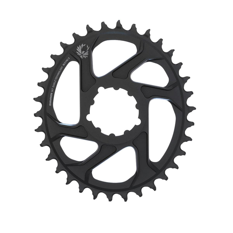 SRAM Chain Ring X-Sync 2 Oval 34T Direct Mount 6mm Offset Alum Eagle Black Black 34T