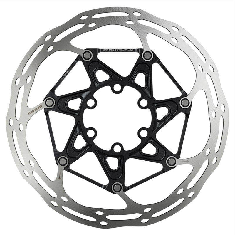 SRAM Rotor Centerline 2 Piece (Includes Steel Rotor Bolts) Rounded 6 Bolt Black 160Mm