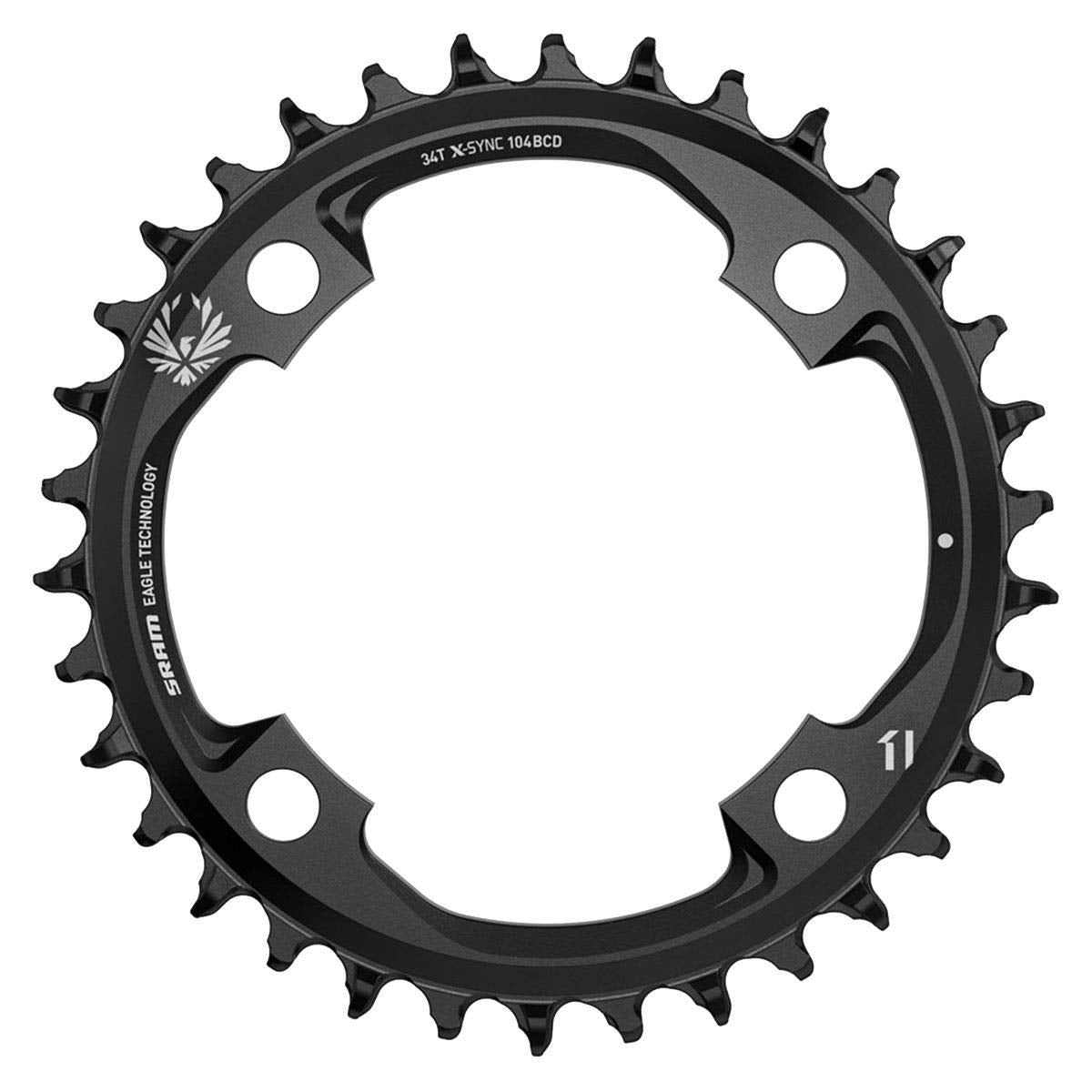 SRAM Chain Ring X-Sync 2 34T 104 Bcd Steel Eagle Black Black 34T