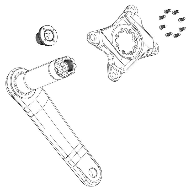 SRAM Spare Crank Arm Bolt Kit Self-Extracting M18/M30 Dub Steel Black Black