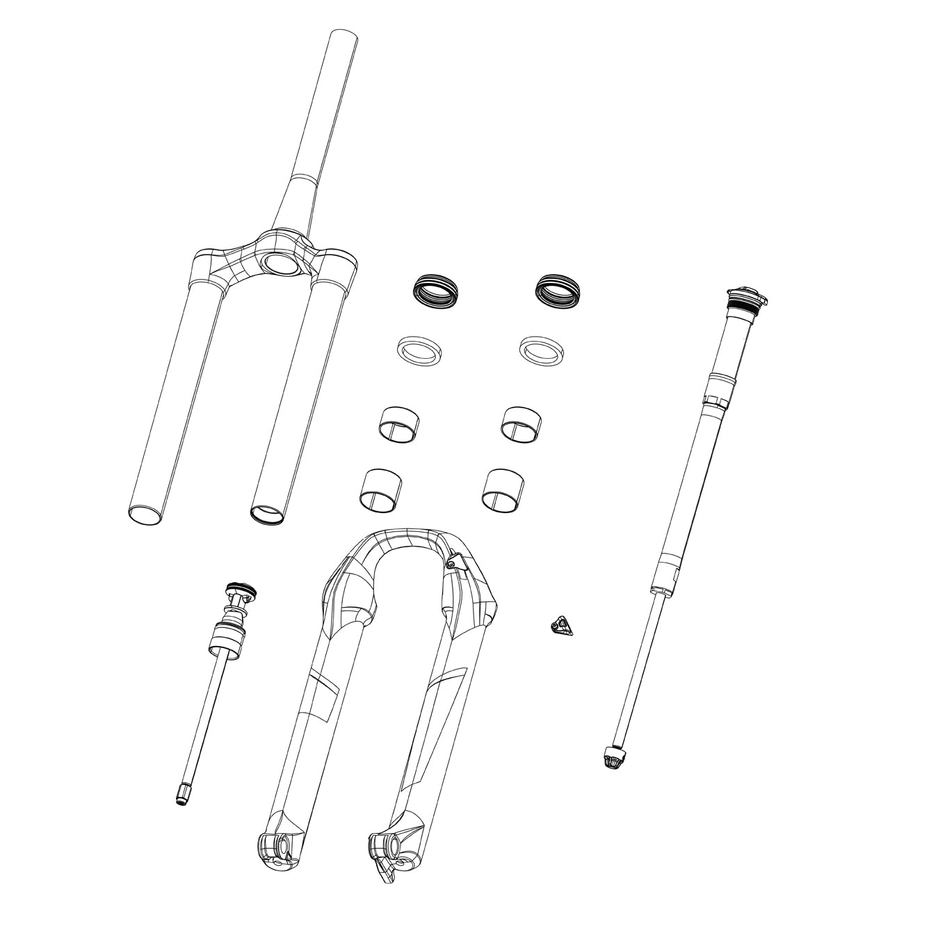 Rockshox Spare Rear Shock Damper Shaft Assembly (Includes Shaft, Reb Adjuster Assy, Lockout Piston) Deluxe Rl/Rt/Rktv/Rt (B1), Deluxe Select Plus (B2)  47.5-55mm