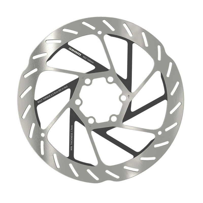 SRAM Rotor Hs2 6-Bolt (Includes Steel Rotor Bolts) Rounded  160Mm