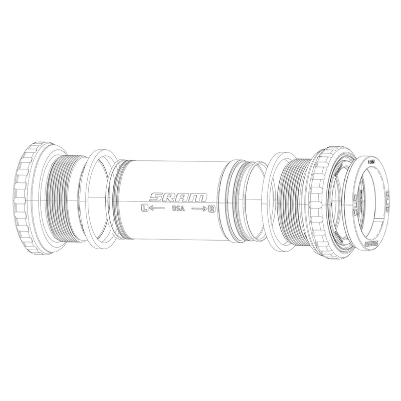 SRAM Spare Bottom Bracket Dub Spacer Kit Mtb/Road V3 (Including 2.0, 4.5, 5, 6.0, 6.5, 7.5, 8.5, 9.0, 10.5 & 2 Pieces Of 2.5, 3.0, 5.5mm) & 2 Standard Bsa 68 Al Spacers