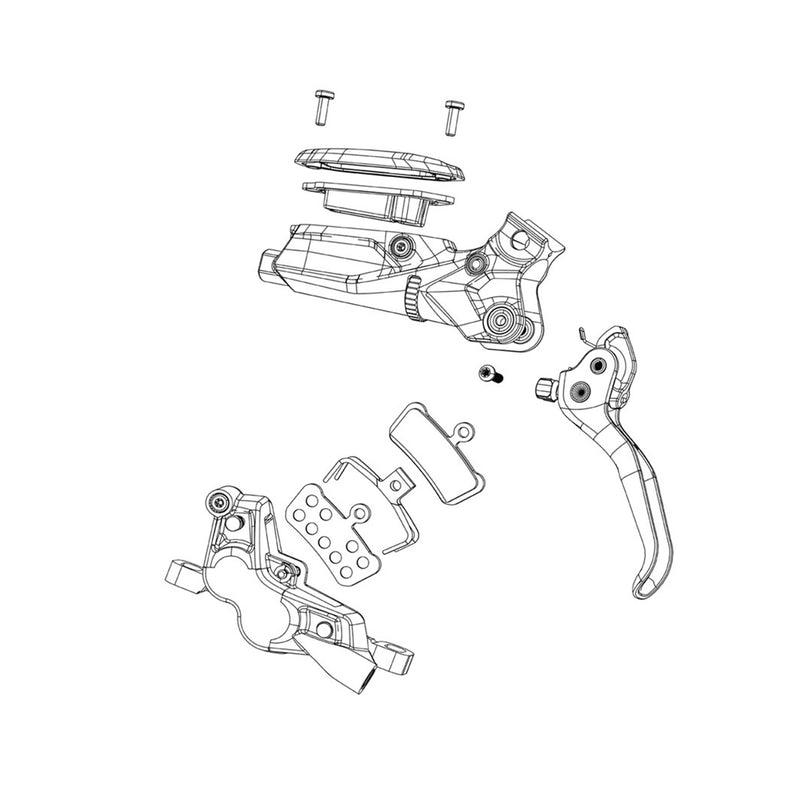 SRAM Spare Disc Brake Caliper Assembly (Assembled, No Hose) G2 Rs (A2) Diffusion Black Anodized